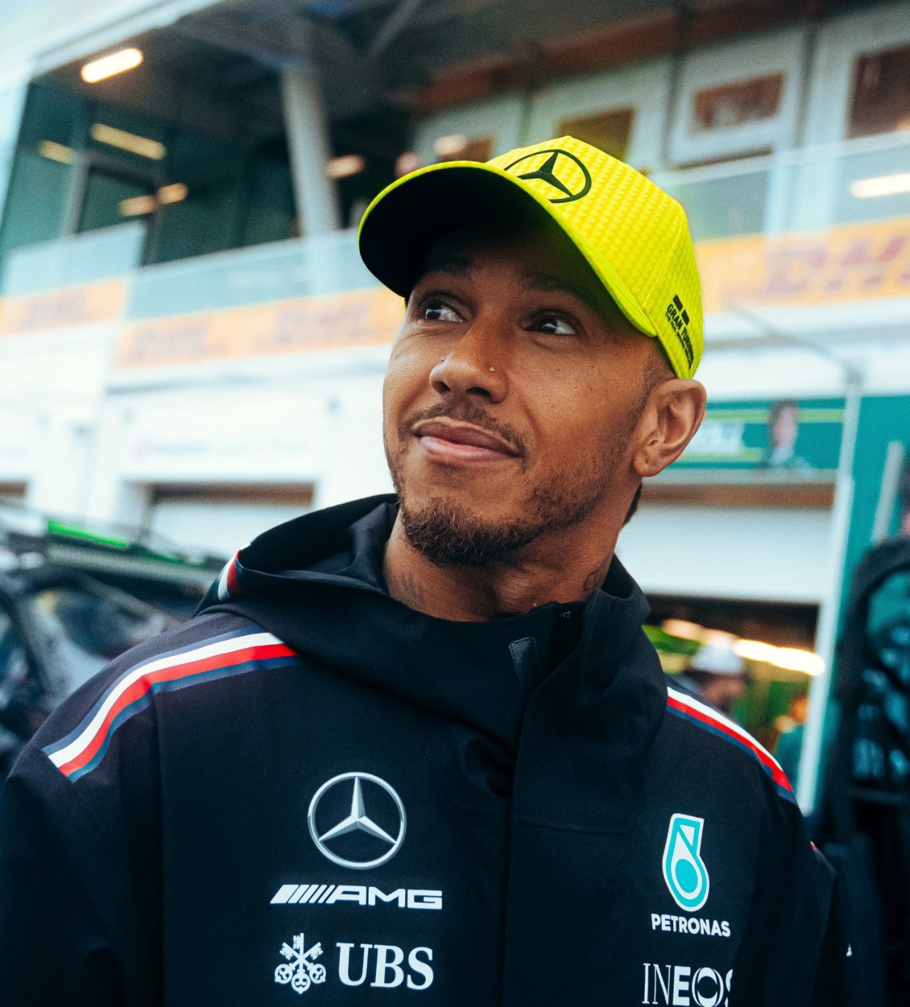 Lewis Hamilton Stares. Photo Courtesy of Mercedes F1